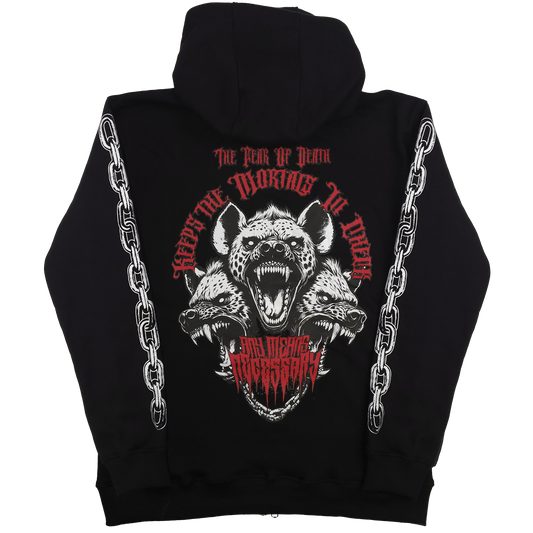 Cerberus Zip Up Hoodie Black