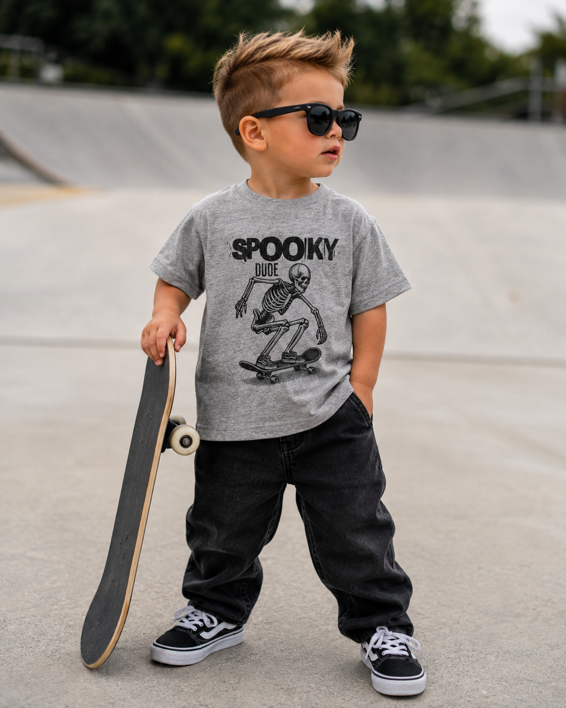 Spooky Dude Skateboard Toddler/Youth T-Shirt