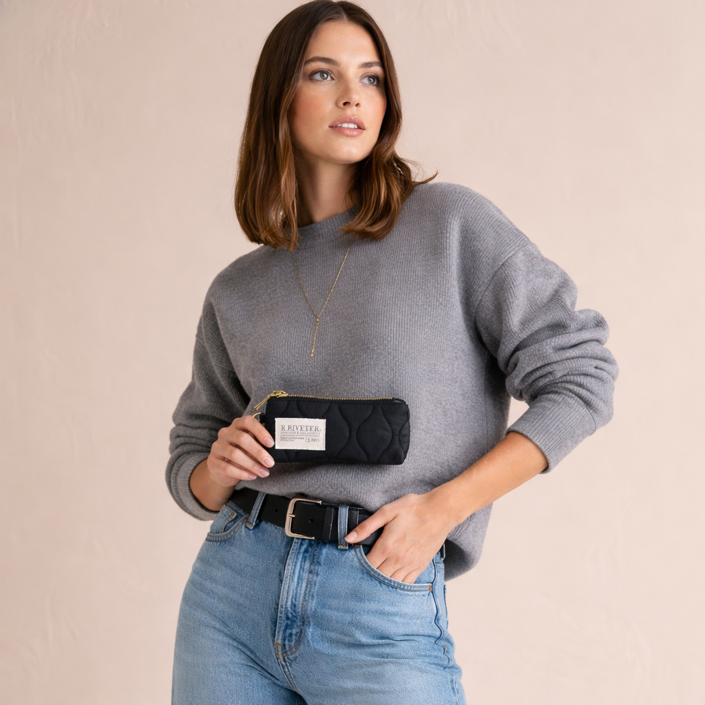 The Echo Pouch | Black Woobie Quilted