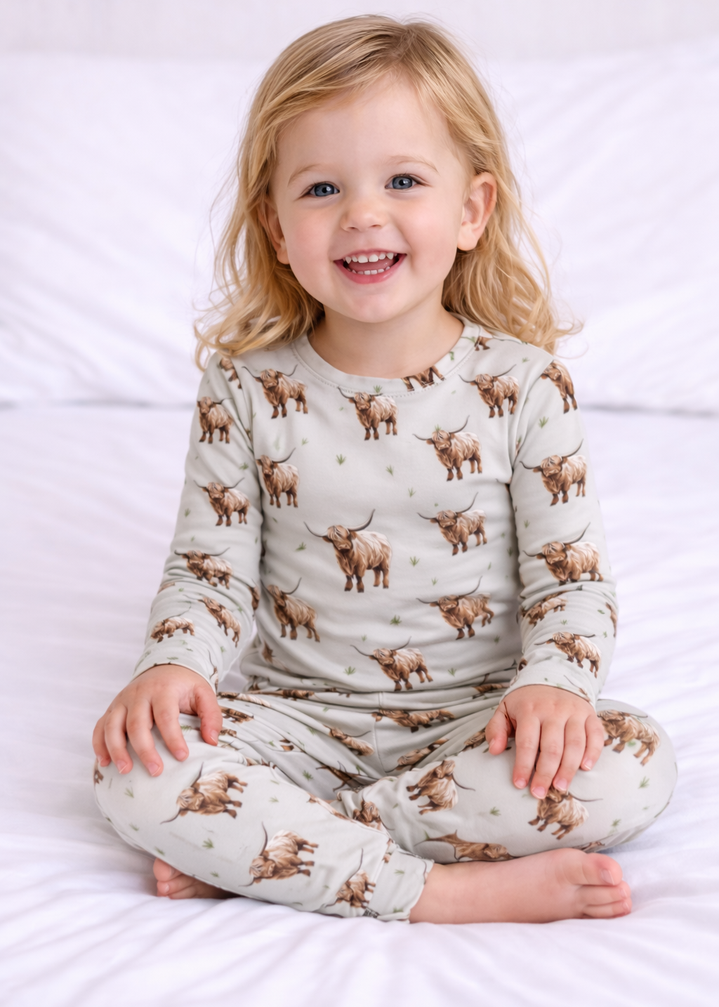 Bamboo Two Piece Pajama Set, West Highland Cow