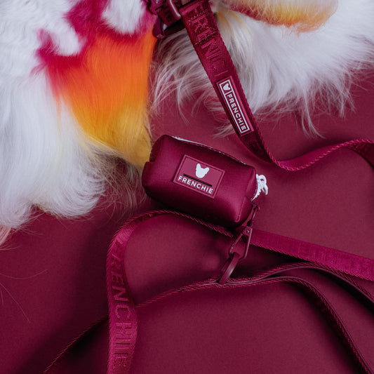 Frenchie Poo Bag Holder - Solid Ruby