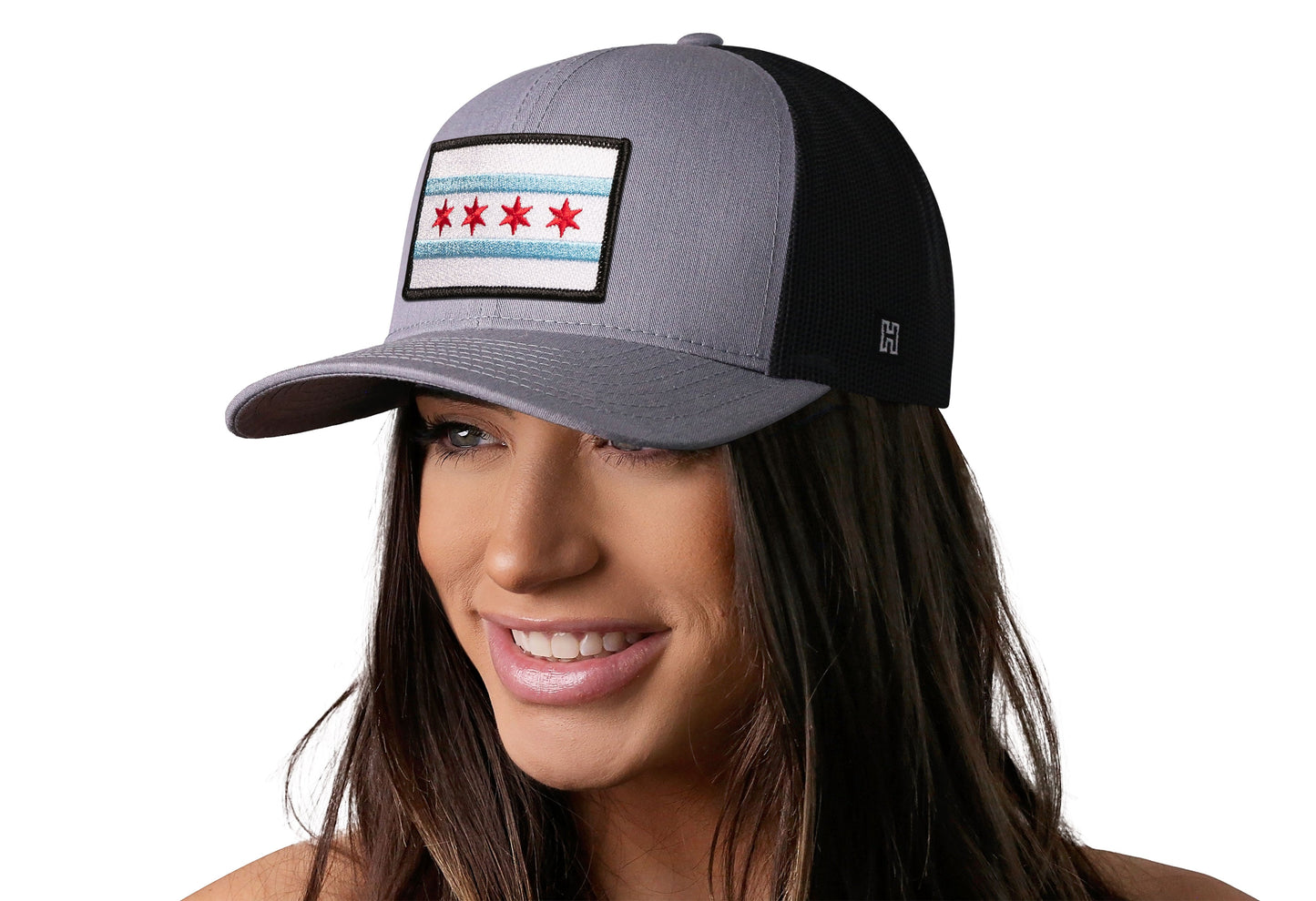 Chicago Flag Trucker Hat | Gray-Black City Snapback