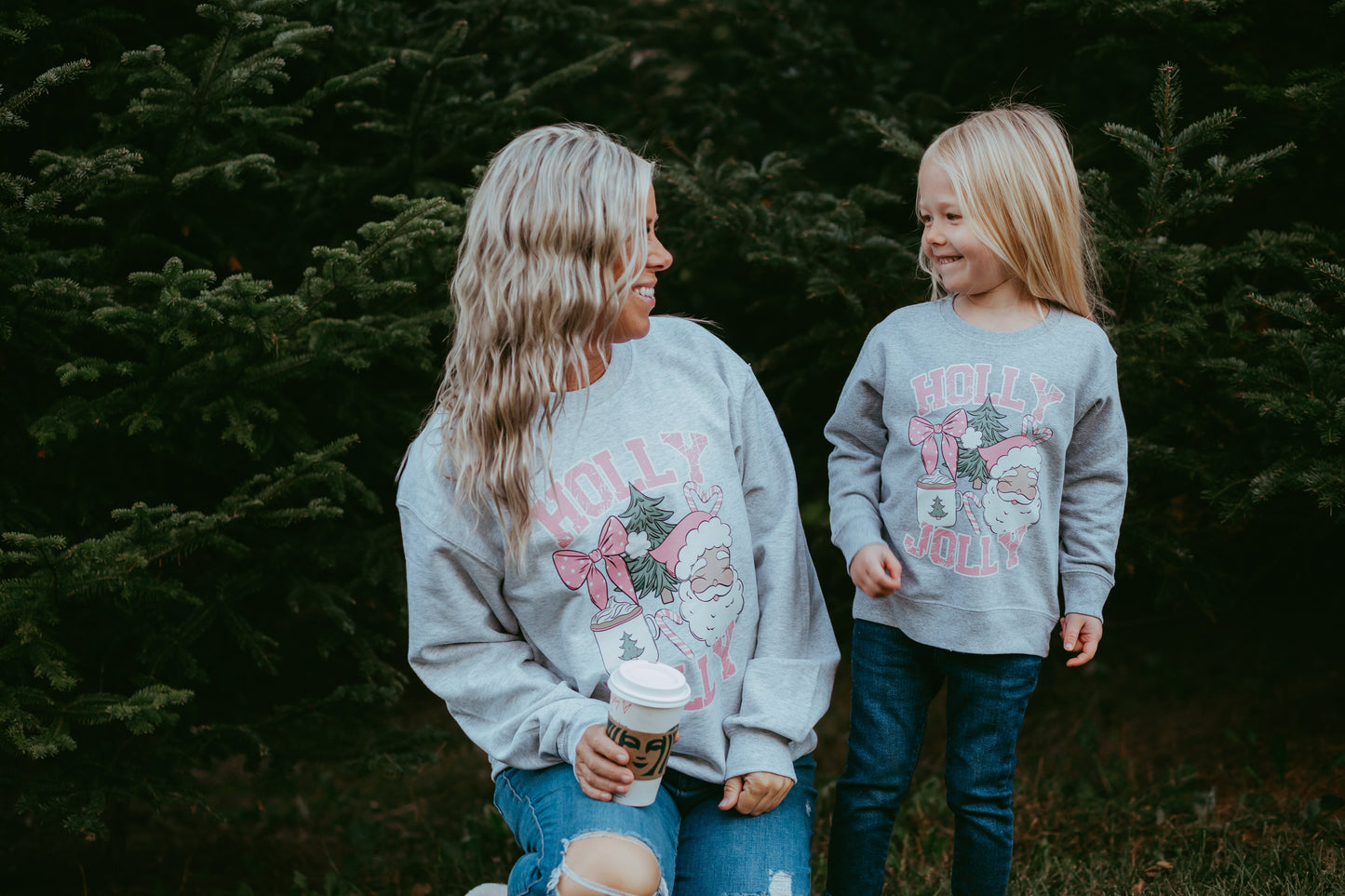 Holly Jolly Christmas Santa Toddler Crewneck Sweatshirt