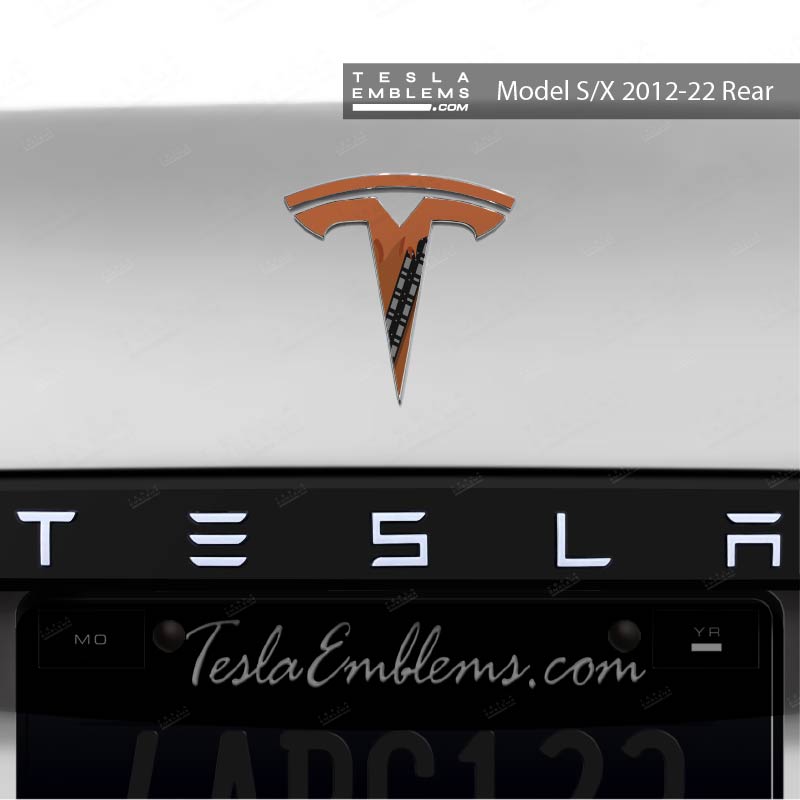 Wookie Tesla Emblem Decals (Front + Back) | Model X