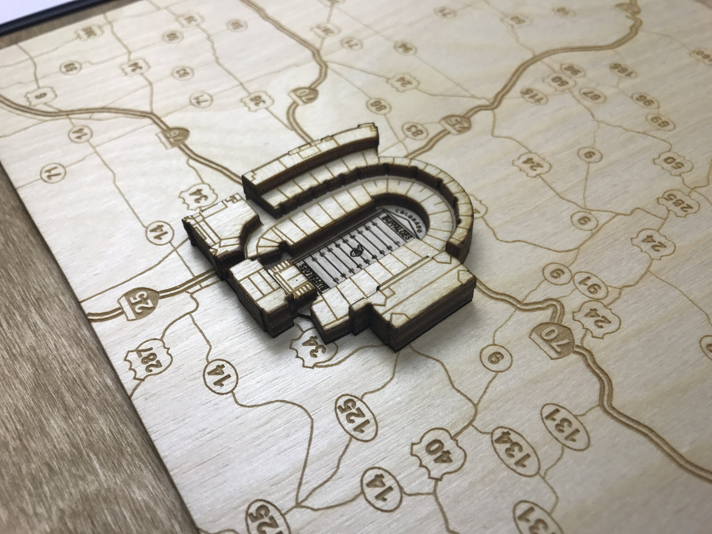 Boulder, Colorado Wall Art State Map (Folsom Field)