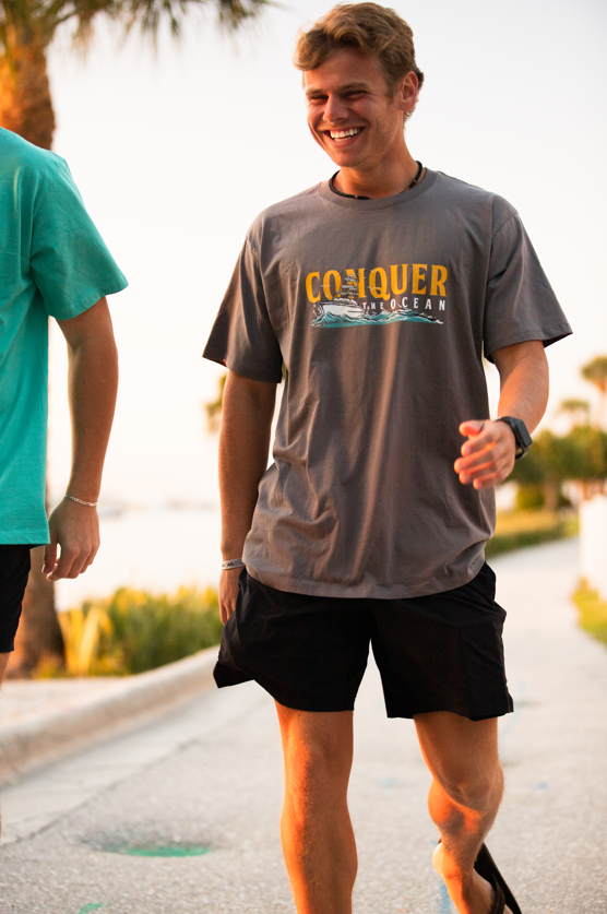 Conquer The Ocean Graphite T-Shirt