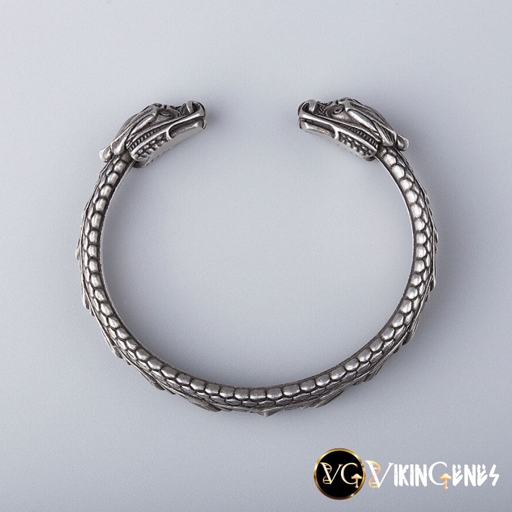 Viking Arm Ring With Midgard Serpent Jormungandr's Heads