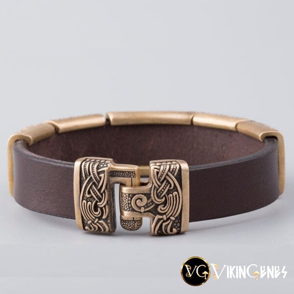 Viking Hugin & Munin Leather bracelet