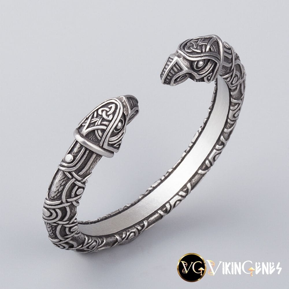 Viking Arm Ring With Odin's Ravens Hugin & Munin