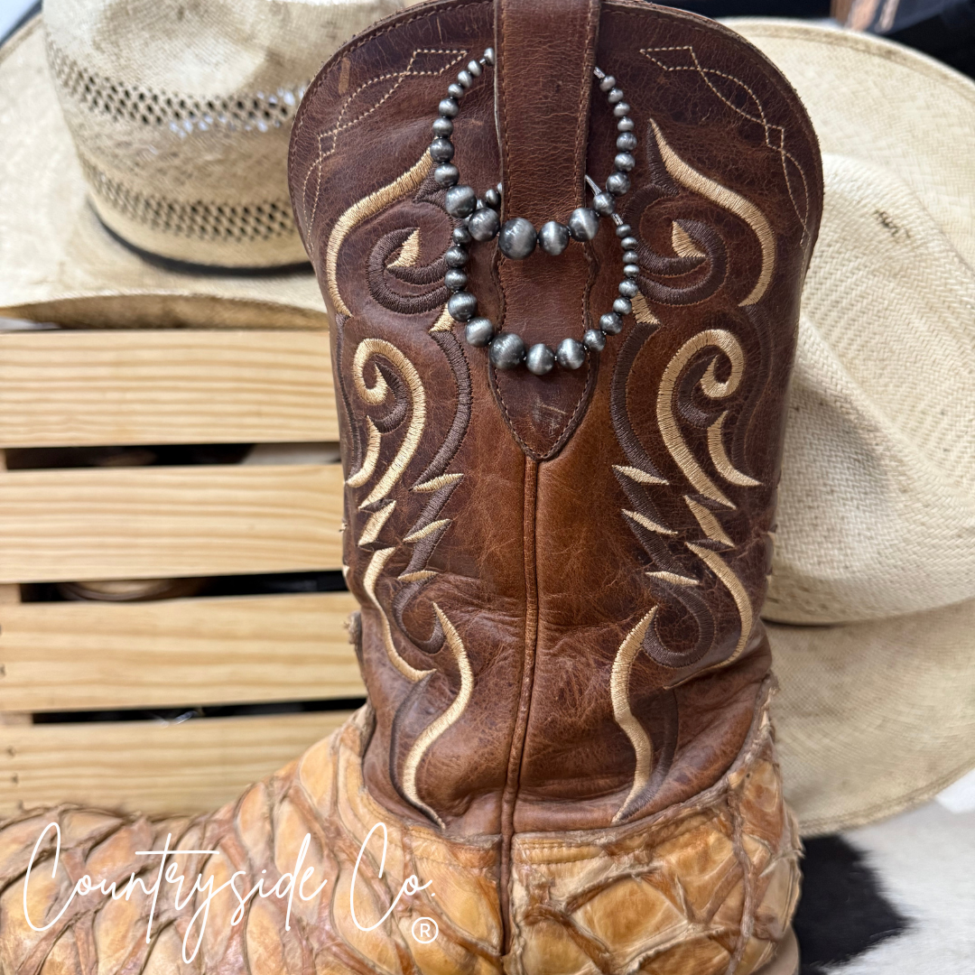 Western Bead Hoop Earrings