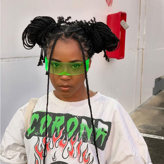 Futuristic Retro Color Tinted Wrap Around Shield Sunglasses D175