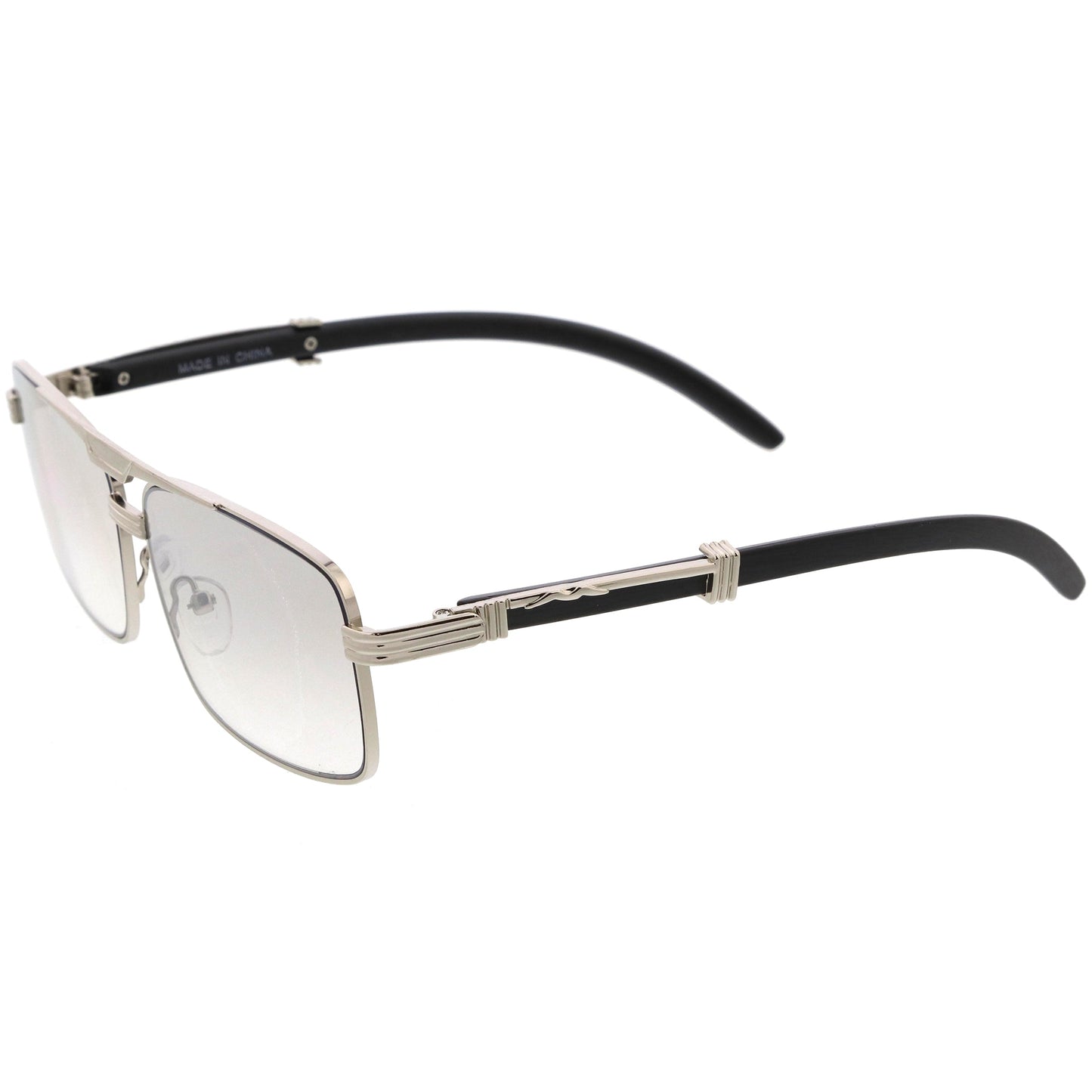Classy Dapper Neutral Metal Crossbar Square Sunglasses D245