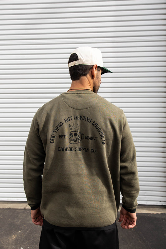 Dad Tired Crew Neck Sweatshirt
