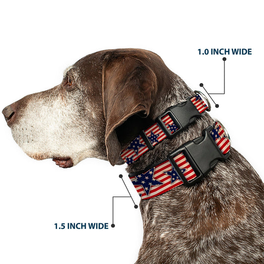 Plastic Clip Collar - Americana Stars & Stripes Red/White/Blue/White