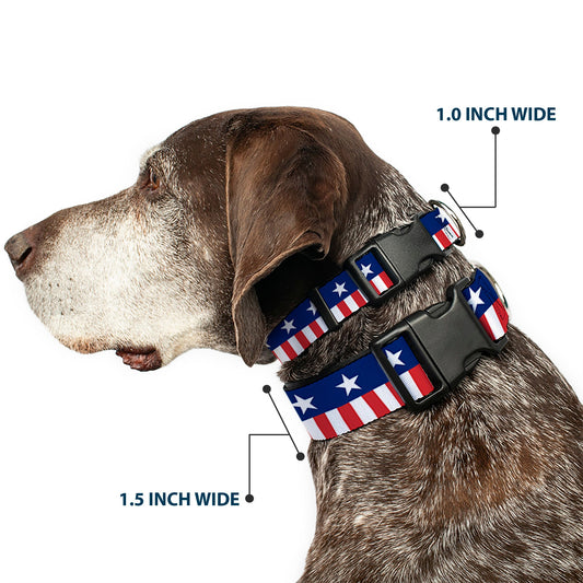Plastic Clip Collar - Americana Stars & Stripes2 Blue/White/Red/White