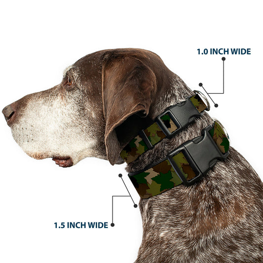 Plastic Clip Collar - Leaf Camo Browns/Greens/Black