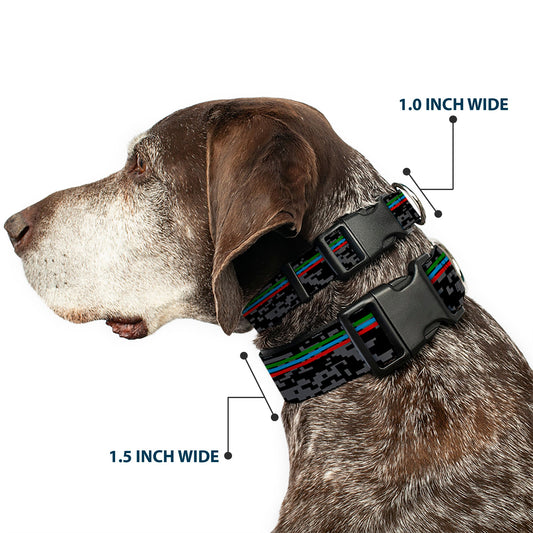 Plastic Clip Collar - Racing Stripes/Digital Camo Black/Gray/Green/Blue/Red