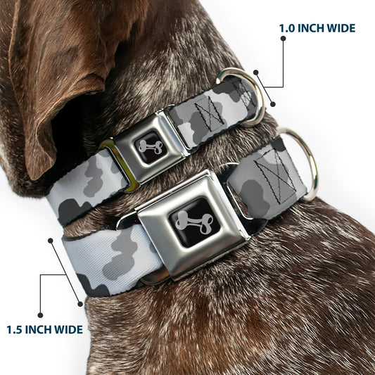 Dog Bone Seatbelt Buckle Collar - Camo White