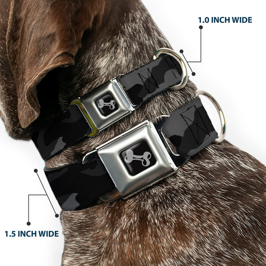 Dog Bone Seatbelt Buckle Collar - Camo Charcoal
