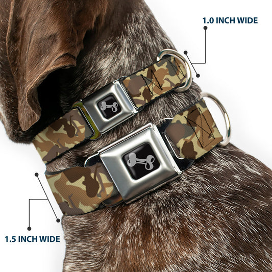 Dog Bone Seatbelt Buckle Collar - Mud Flap Girls Camo Browns