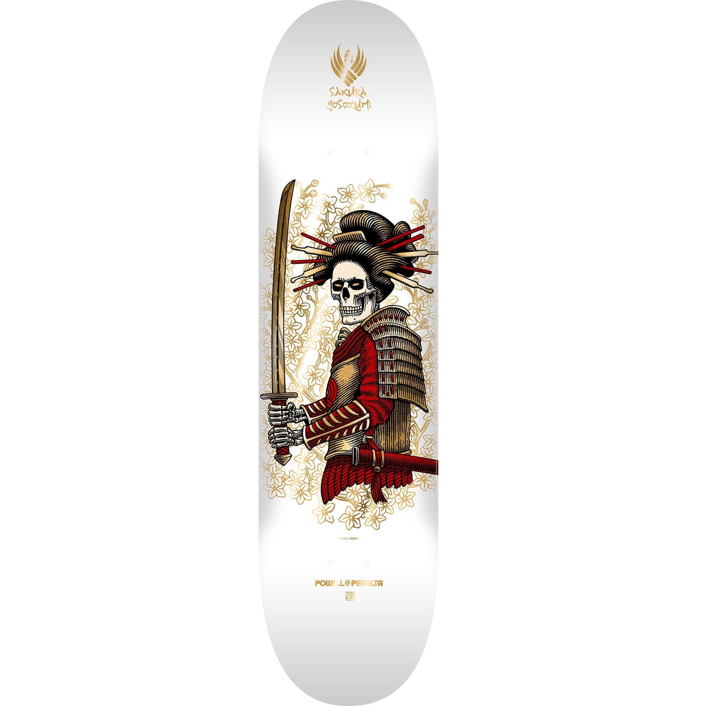 Powell Peralta Yosozumi Onna-Bugeisha FLIGHT Deck - 8.25″ White/Gold Foil