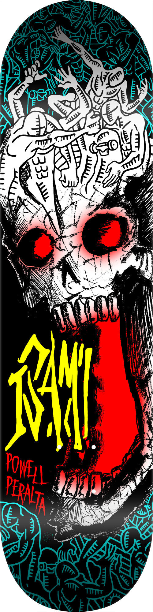 Powell Peralta Pro Isamu Yamamoto Skull 7-Ply Freestyle Skateboard Deck - 7.25″