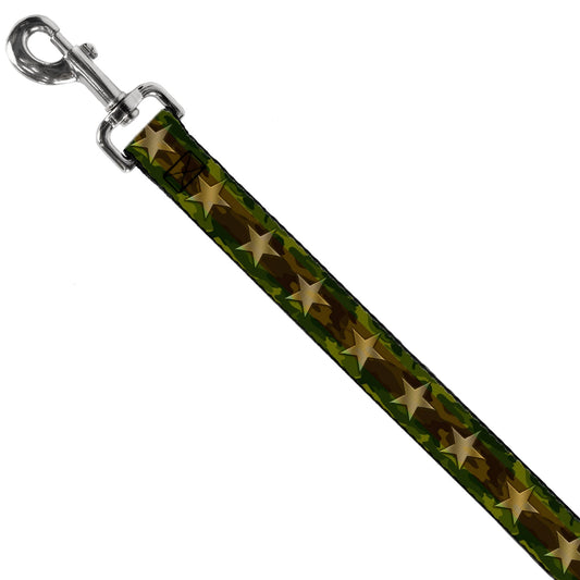 Dog Leash - Star Camo Olive/Gold