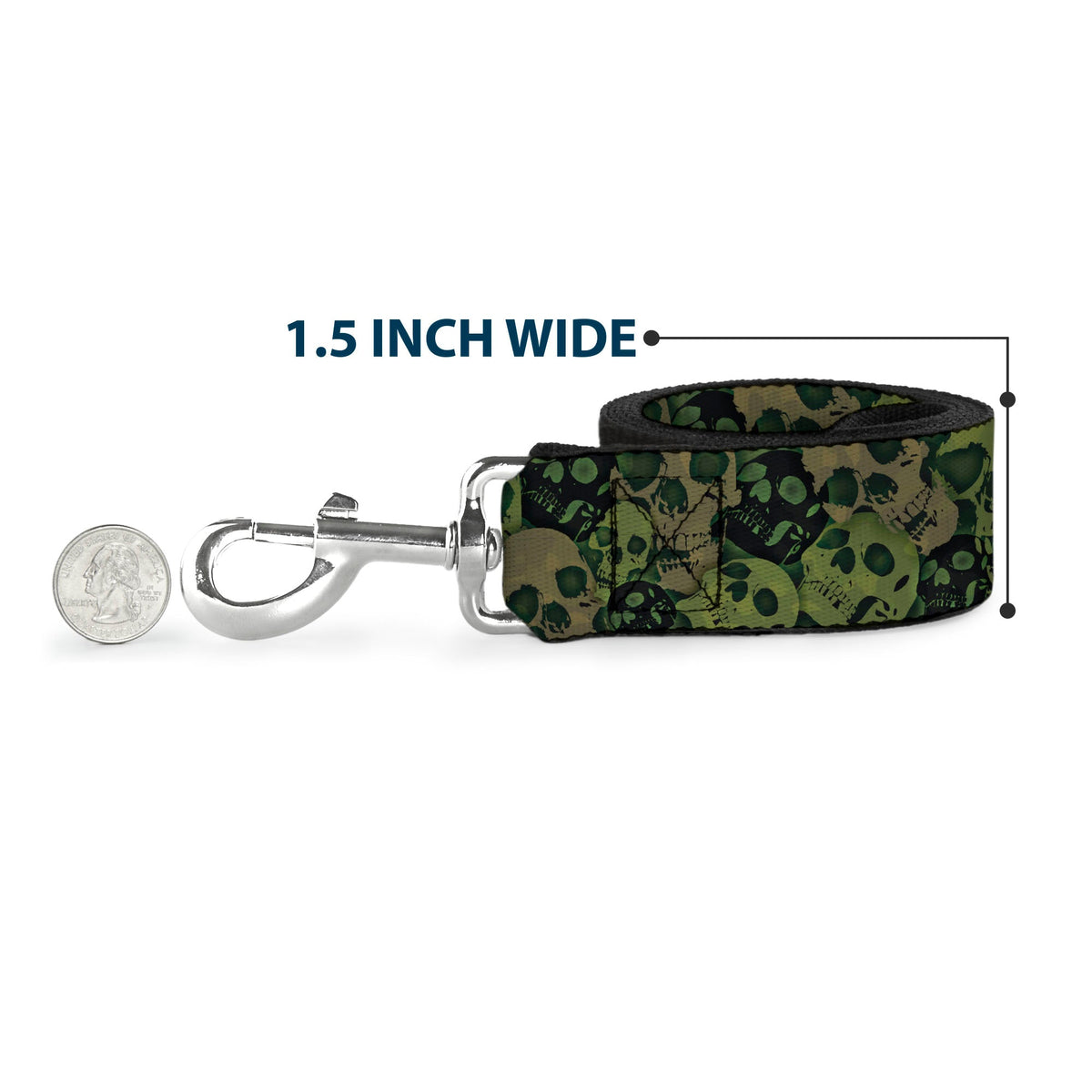 Dog Leash - Camo Olive/Black Skull Yard2