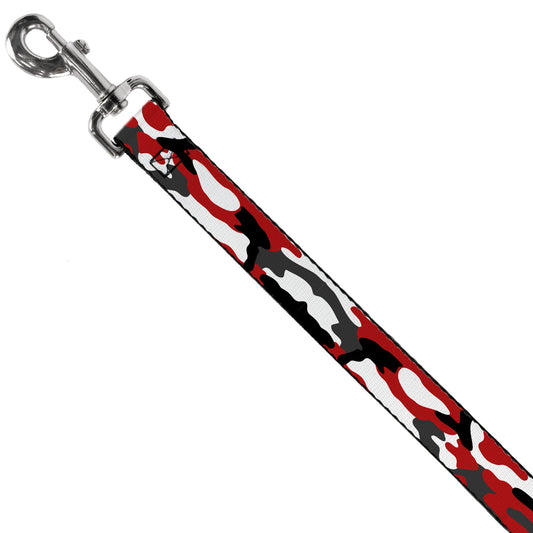 Dog Leash - Camo Red/Black/Gray/White