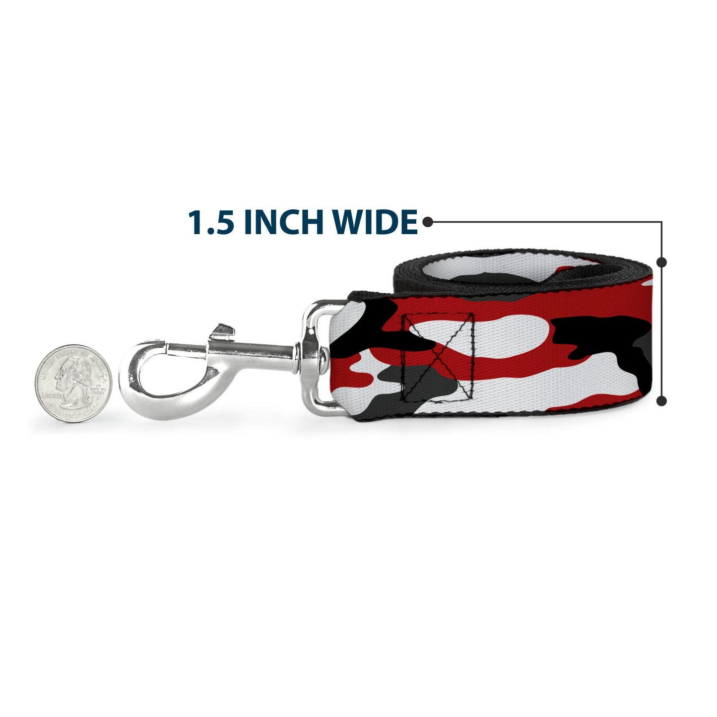 Dog Leash - Camo Red/Black/Gray/White