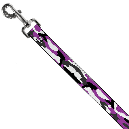 Dog Leash - Camo Purple/Black/Gray/White