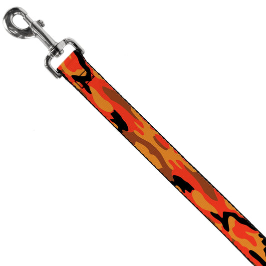 Dog Leash - Camo Oranges/Black