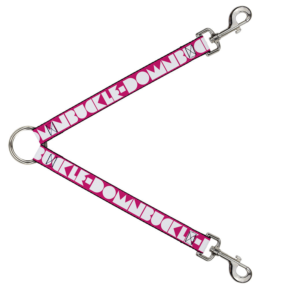 Dog Leash Splitter - BUCKLE-DOWN Shapes Hot Pink/White