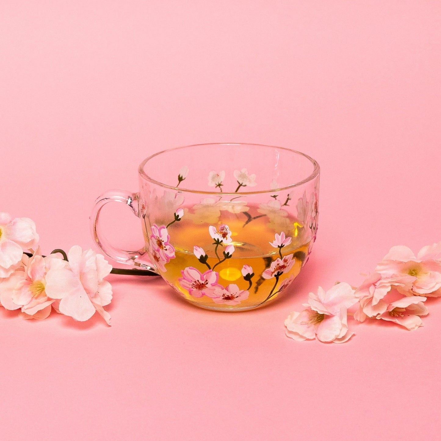 Painted Cherry Blossom Mugs