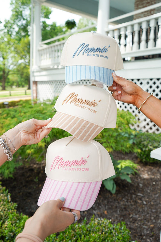 Mommin' - Striped Vintage Trucker Hat