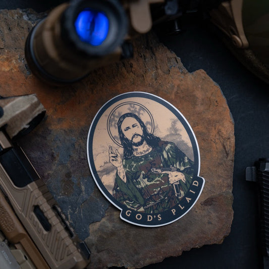 God's Plaid Sticker