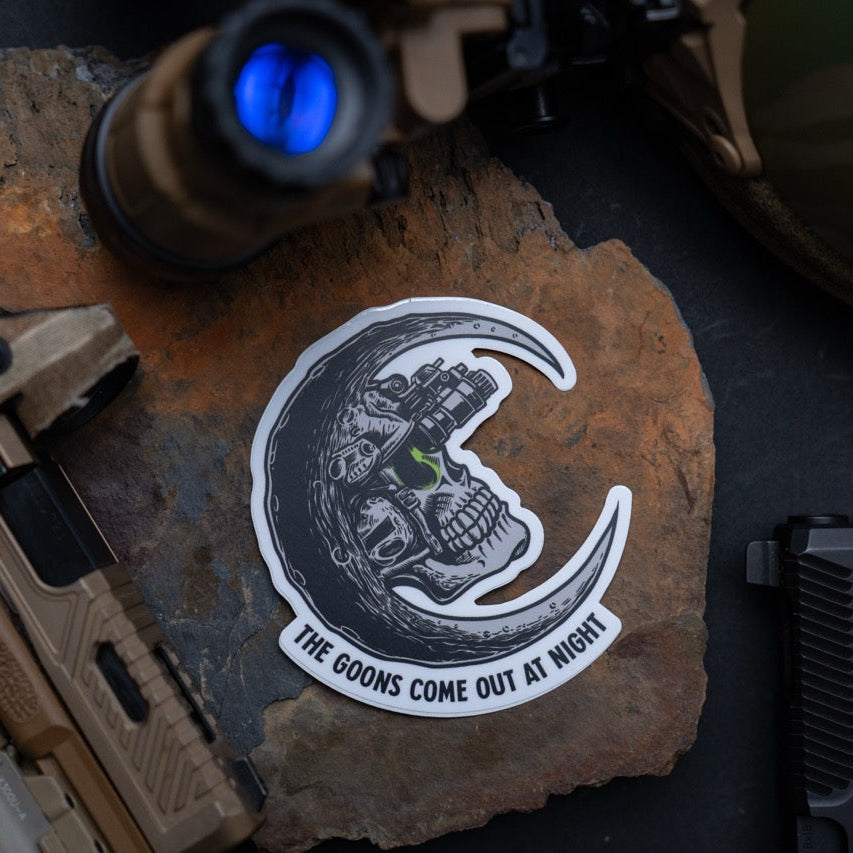 Goons Come Out At Night Sticker