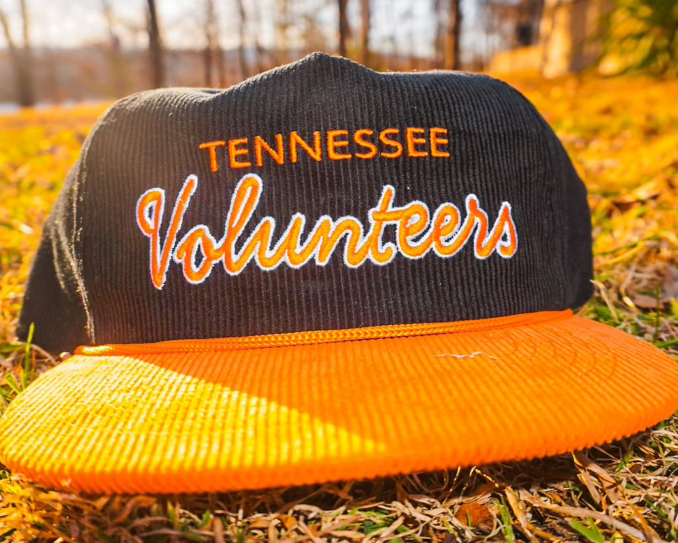 Black Corduroy Tennessee Cursive Volunteers