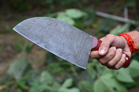 Full Tang Custom Handmade Damascus Steel Chef / Chopper Knife
