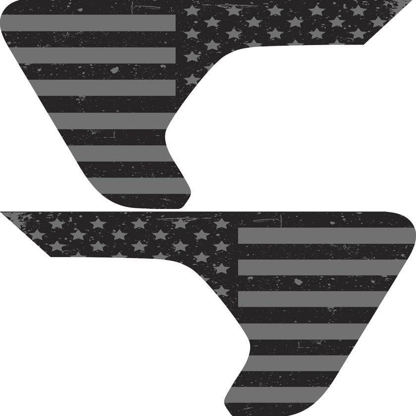 Distressed Blackout Flag Inserts & Vent Decals Bundle