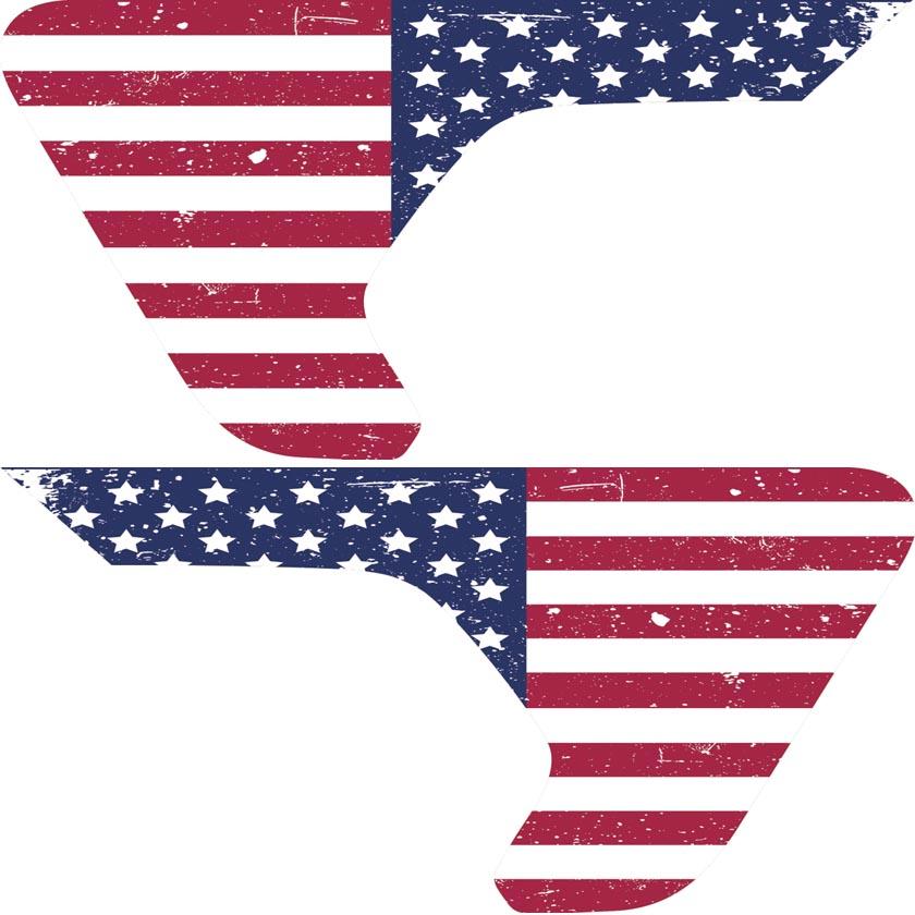 Distressed Old Glory Flag Inserts & Vent Decals Bundle