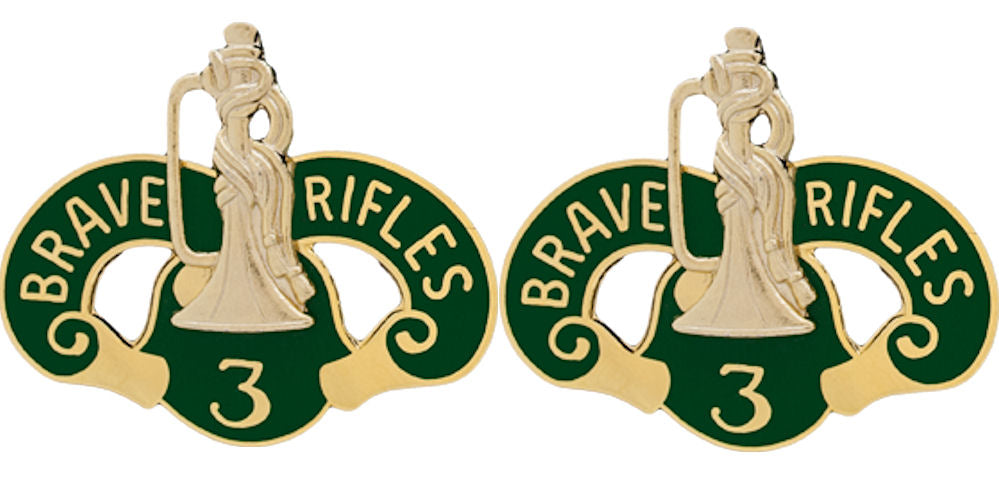 3rd ACR (Armored Cavalry Regiment) Distinctive Unit Insignia - Pair - Brave Rifles