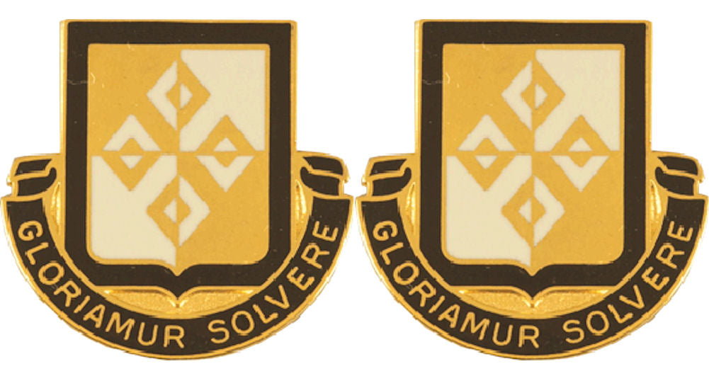 4th Finance Battalion Distinctive Unit Insignia - Pair - Gloriamur Solvere