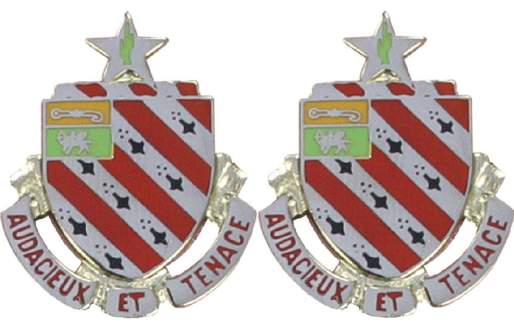 8th Field Artillery Distinctive Unit Insignia - Pair - Audacieux Et Tenace