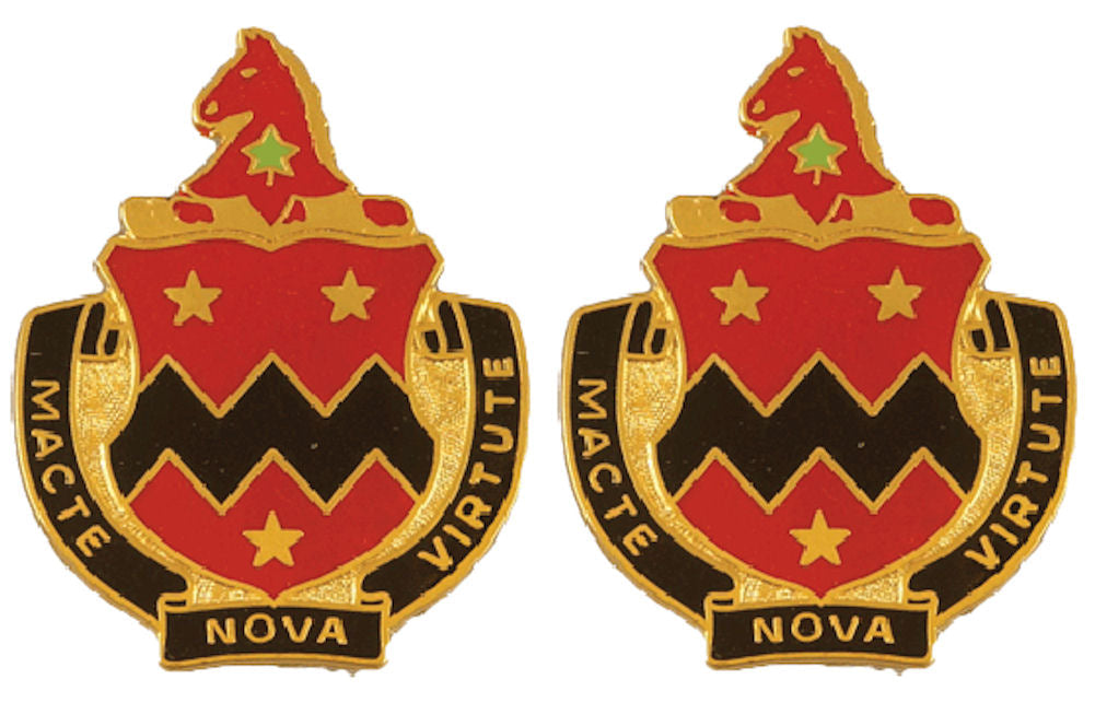 16th Field Artillery Battalion Distinctive Unit Insignia - Pair - MACTE NOVA VIRTUTE