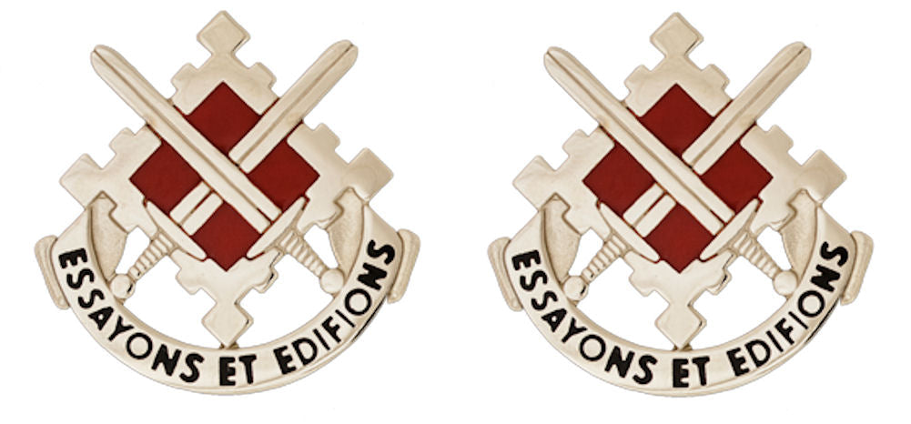 18th Engineering Brigade Distinctive Unit Insignia - Pair - Essayons Et Edifions