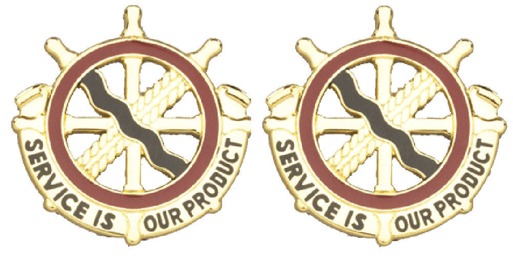 24th Transportation Battalion Distinctive Unit Insignia - Pair - Service Is Our Product