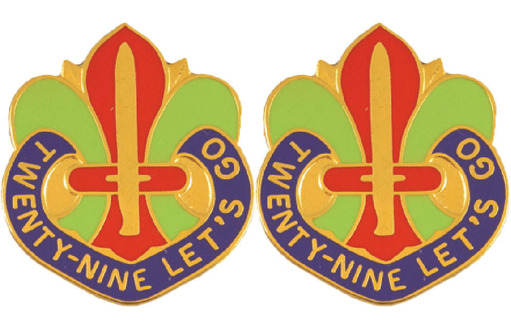 29th Infantry Division Distinctive Unit Insignia - Pair - Twenty-Nine Lets Go