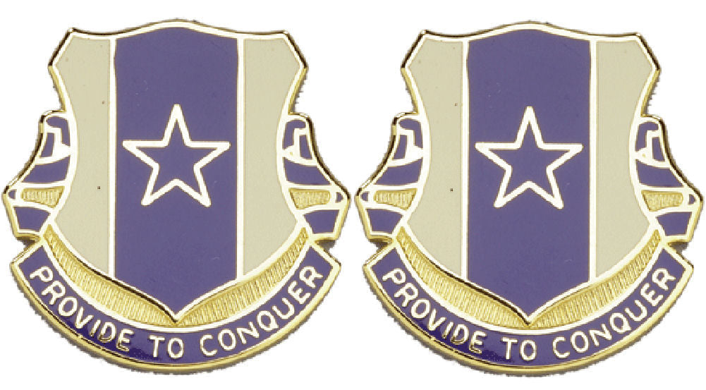 30th Quartermaster Battalion Distinctive Unit Insignia - Pair - Provide To Conquer