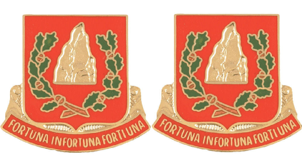 37th ENGINEER BATTALION Distinctive Unit Insignia - Pair - Fortuna Infortuna Fortiuna